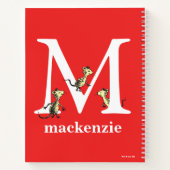 ドクター・スースのABC：文字M - 白 | お名前を追加 ノートブック (裏面)