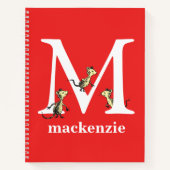 ドクター・スースのABC：文字M - 白 | お名前を追加 ノートブック (正面)