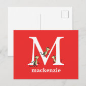 ドクター・スースのABC：文字M - 白 | お名前を追加 ポストカード (正面/裏面)