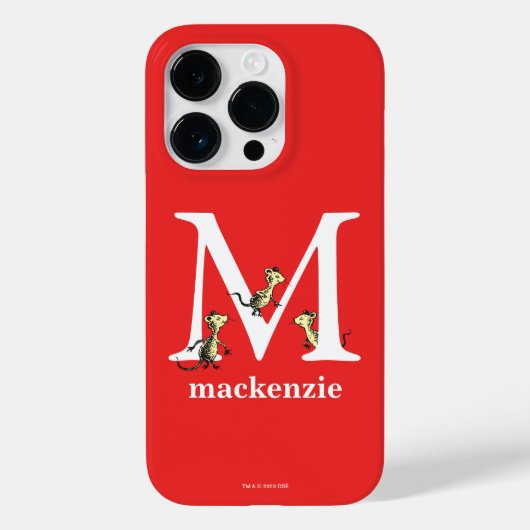 ドクター・スースのABC: 文字M - 白 | 名前入り Case-Mate iPhoneケース (裏面)