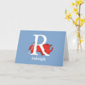 ドクター・スースのABC：文字R - 白 | お名前を入力してください カード (黄色い花)