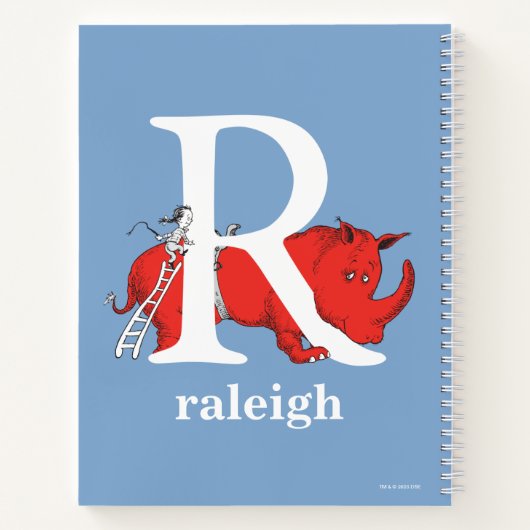 ドクター・スースのABC：文字R - 白 | お名前を追加 ノートブック (裏面)