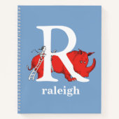 ドクター・スースのABC：文字R - 白 | お名前を追加 ノートブック (正面)