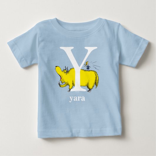 ドクター・スースのABC: 文字Y - 白 | 名前入り ベビーTシャツ (正面)