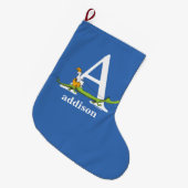ドクター・スースのABC: Aの文字 - 白 | 名前を入れる ラージクリスマスストッキング (正面 (吊り時))