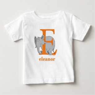 ドクター・スースのABC: Eの文字 - オレンジ 名前を入れる ベビーTシャツ