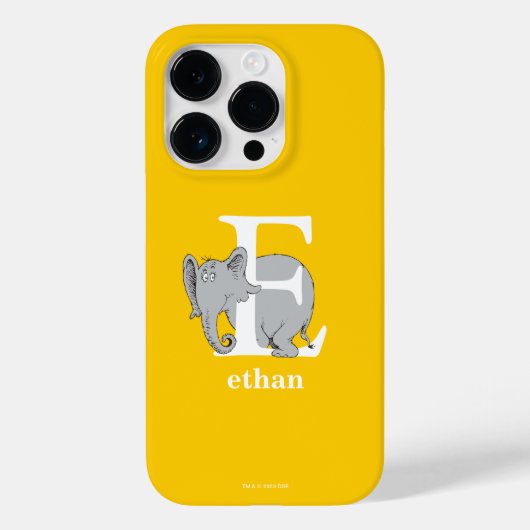 ドクター・スースのABC: Eの文字 - 白 | 名前を入れてカスタマイズ Case-Mate iPhoneケース (裏面)