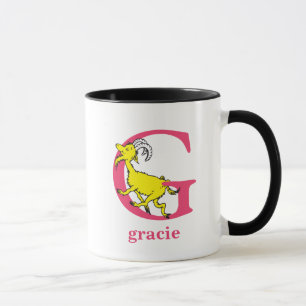 ドクター・スースのABC:Gの文字 - ピンク 名前を入れる マグカップ