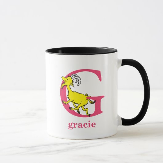 ドクター・スースのABC：Gの文字 - ピンク | 名前を入れる マグカップ (右)