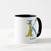 ドクター・スースのABC:Letter K - 青 | お名前を追加 マグカップ (正面右)