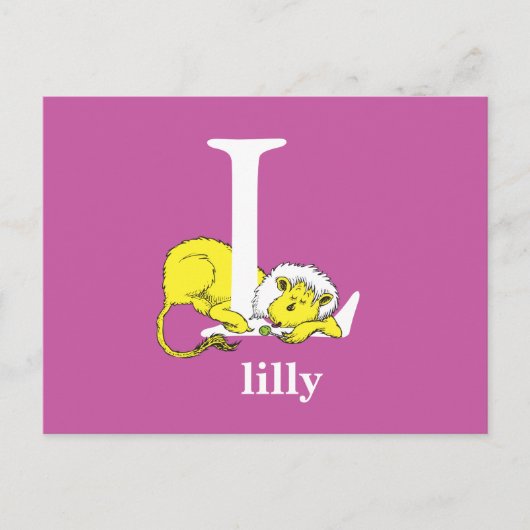 ドクター・スースのABC:Letter L - 白 | お名前を追加 ポストカード (正面)