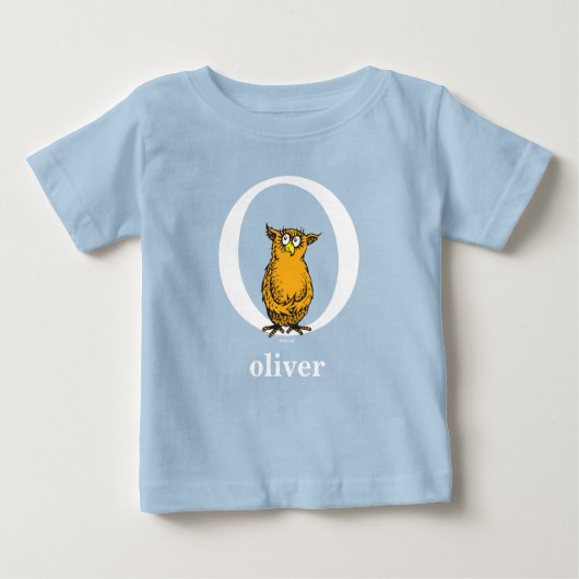 ドクター・スースのABC: Oの文字 - 白 | 名前を入れる ベビーTシャツ (正面)