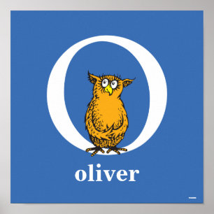 ドクター・スースのABC: Oの文字 - 白 名前を入れる ポスター