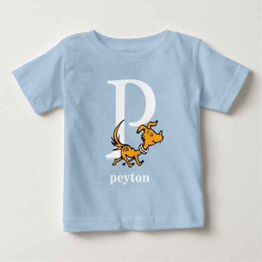 ドクター・スースのABC: Pの文字 - 白 | 名前を入れる ベビーTシャツ (正面)