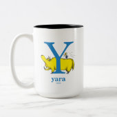 ドクター・スースのABC: Yの文字 - 青 | 名前を入れる ツートーンマグカップ (左)