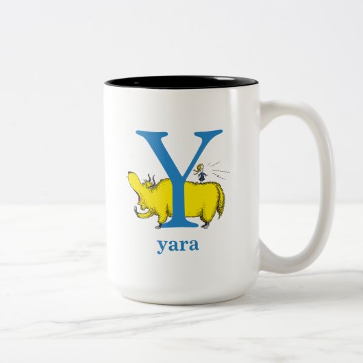 ドクター・スースのABC: Yの文字 - 青 | 名前を入れる ツートーンマグカップ (右)