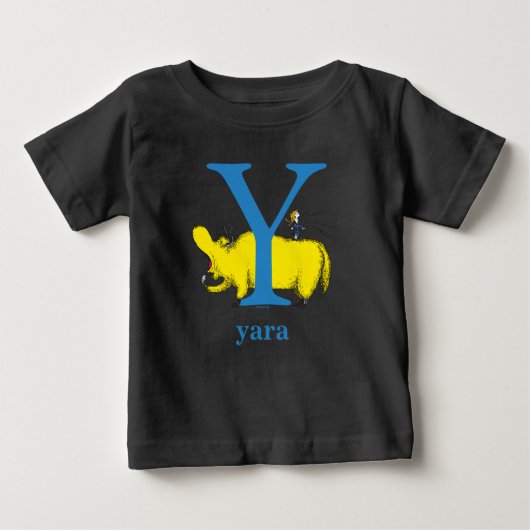 ドクター・スースのABC: Yの文字 - 青 | 名前を入れる ベビーTシャツ (正面)