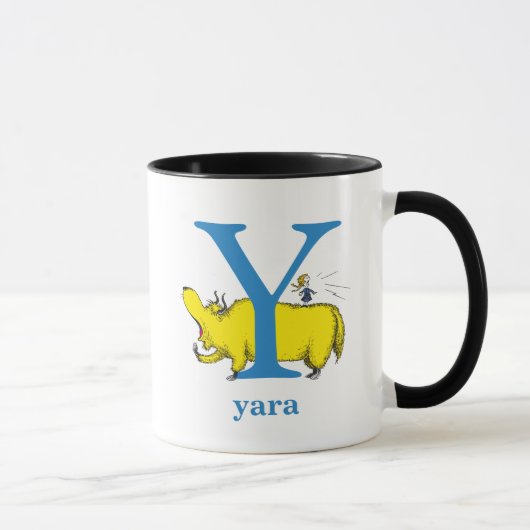 ドクター・スースのABC: Yの文字 - 青 | 名前を入れる マグカップ (右)