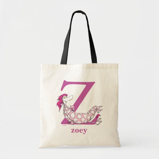 ドクター・スースのABC: Zの文字 - 紫 | 名前を入れる トートバッグ (正面)