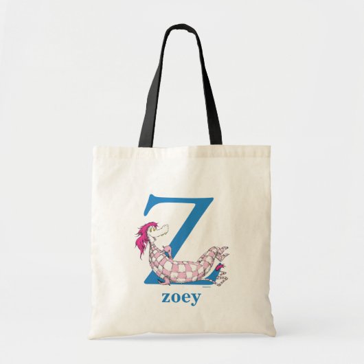 ドクター・スースのABC: Zの文字 - 青 | 名前を入力 トートバッグ (正面)