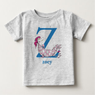 ドクター・スースのABC: Zの文字 - 青 名前を入力 ベビーTシャツ