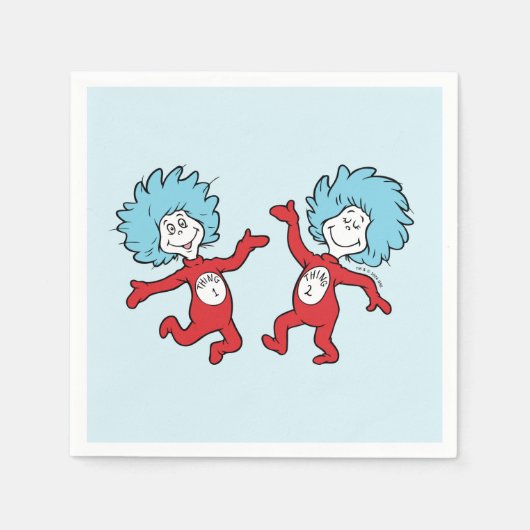 ドクター・スースのThing 1とThing 2キャラクター スタンダードカクテルナプキン (正面)