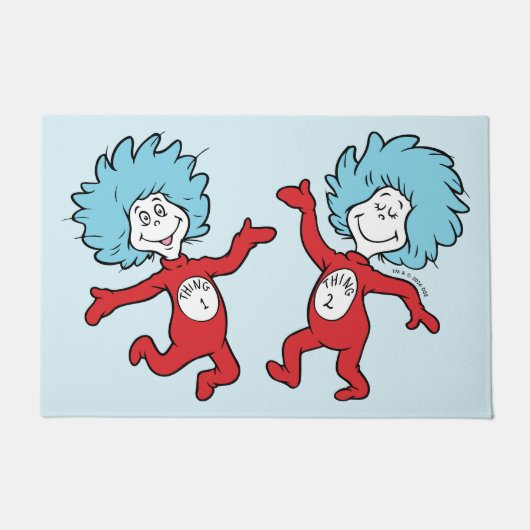 ドクター・スースのThing 1とThing 2キャラクター ドアマット (正面)