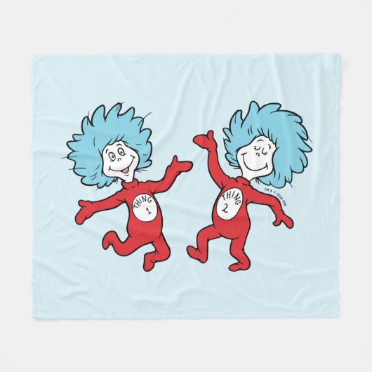 ドクター・スースのThing 1とThing 2キャラクター フリースブランケット (正面(横))