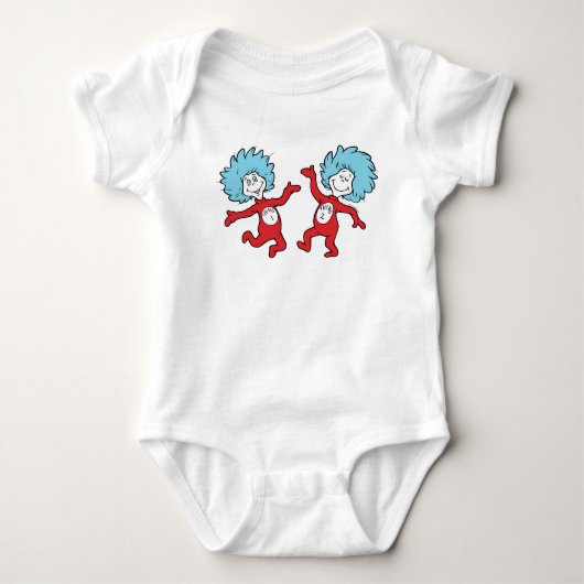 ドクター・スースのThing 1とThing 2キャラクター ベビーボディスーツ (正面)