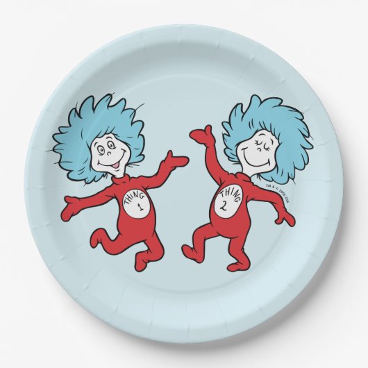ドクター・スースのThing 1とThing 2キャラクター ペーパープレート (正面)