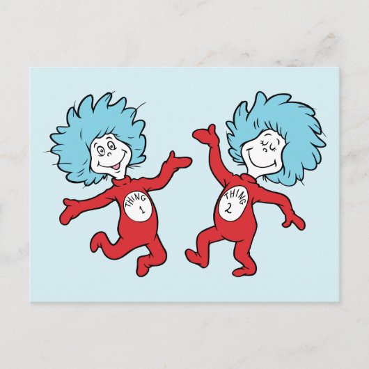 ドクター・スースのThing 1とThing 2キャラクター ポストカード (正面)