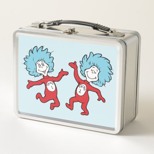ドクター・スースのThing 1とThing 2キャラクター メタルランチボックス (正面)