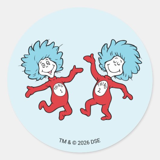 ドクター・スースのThing 1とThing 2キャラクター ラウンドシール (正面)