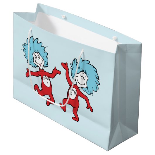 ドクター・スースのThing 1とThing 2キャラクター ラージペーパーバッグ (正面アングル)