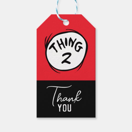 ドクター・スース|カスタム Thing One Thing Two ギフトタグ (正面)