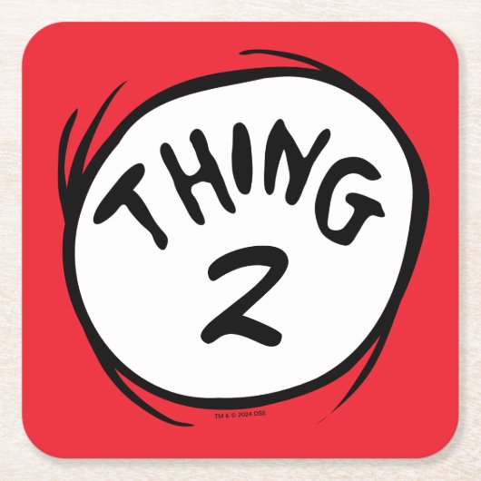 ドクター・スース｜カスタム Thing One Thing Two スクエアペーパーコースター (正面)