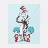 ドクター・スース | キャット・イン・ザ・ハット、モノ１＆モノ２ フリースブランケット (正面)