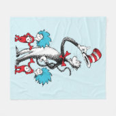 ドクター・スース | キャット・イン・ザ・ハット、モノ１＆モノ２ フリースブランケット (正面(横))