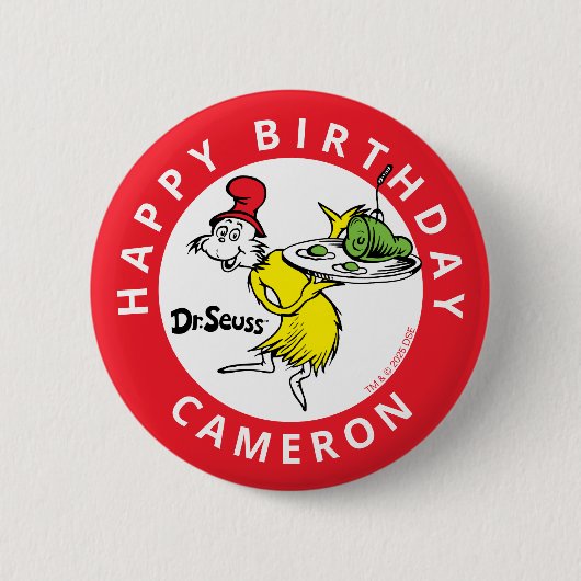 ドクター・スース キャラクター コンフェッティ | キッズの誕生日 缶バッジ (正面)