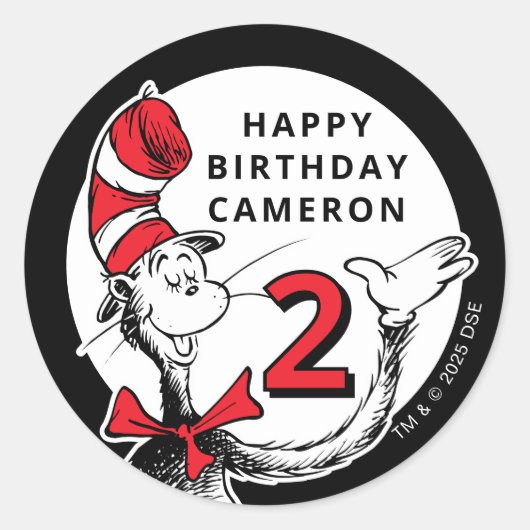 ドクター・スース キャラクター コンフェッティ | 子供の誕生日 ラウンドシール (正面)