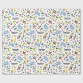 ドクター・スース キャラクター コンフェッティ | 子供の誕生日 ラッピングペーパー (フラット)