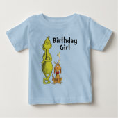 ドクター・スース | クリンチの冬の誕生日ガール ベビーTシャツ (正面)
