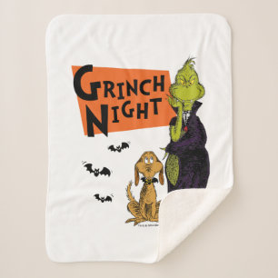 ドクター・スース グリンチのハロウィンナイトグラフィック シェルパブランケット