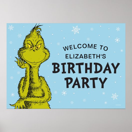 ドクター・スース | グリンチの冬の誕生日ウェルカム ポスター (正面)