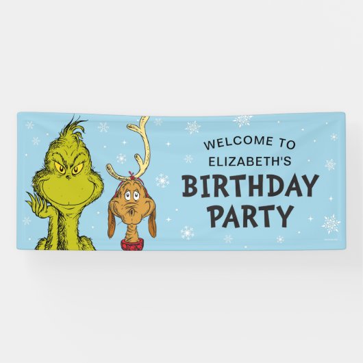 ドクター・スース | グリンチの冬の誕生日ウェルカム 横断幕 (横)