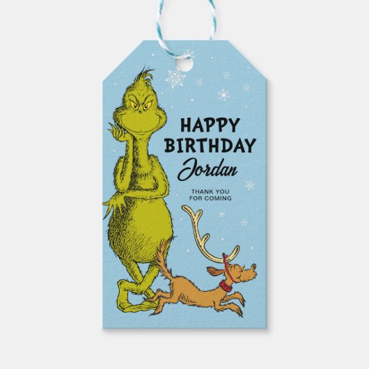 ドクター・スース | グリンチの冬の誕生日パーティーファバータグ ギフトタグ (正面)