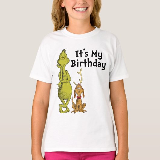 ドクター・スース | グリンチの冬の誕生日 Tシャツ (正面)