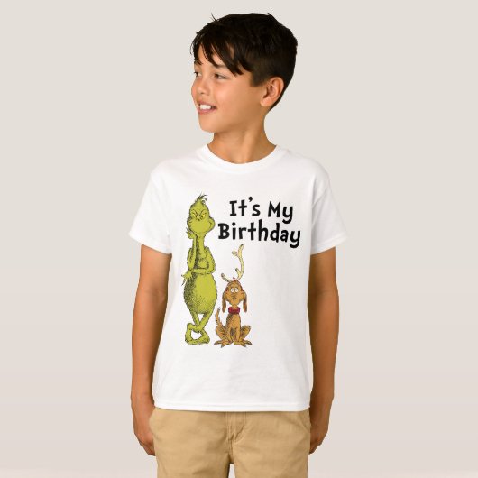 ドクター・スース | グリンチの冬の誕生日 Tシャツ (正面フル)