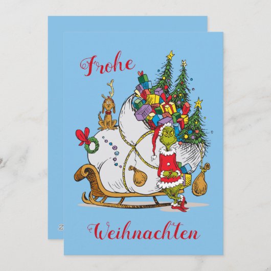 ドクター・スース | グリンチ - クリスマスおめでとう 写真 シーズンカード (正面/裏面)