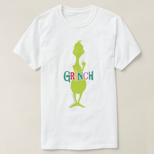 ドクター・スース | グリンチ - グリーンのシルエット Tシャツ (デザイン正面)